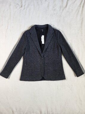 NEW Anthropologie - Drew Jade Blazer Charcoal Relaxed Button Front - Size M